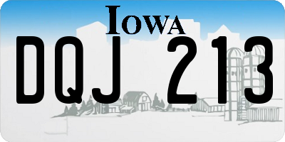 IA license plate DQJ213