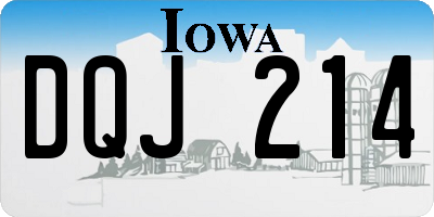 IA license plate DQJ214