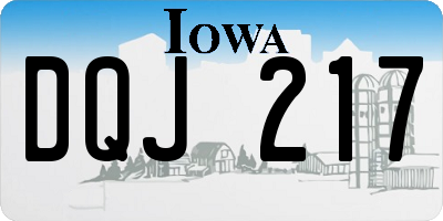 IA license plate DQJ217