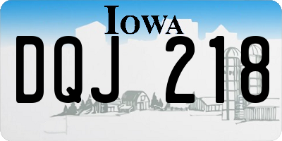 IA license plate DQJ218
