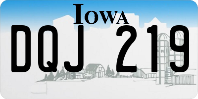IA license plate DQJ219