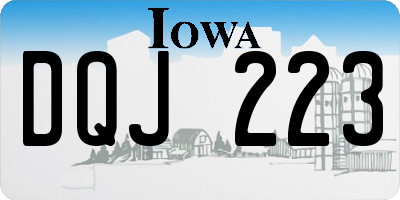 IA license plate DQJ223