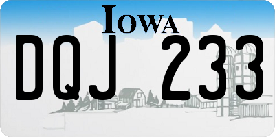 IA license plate DQJ233