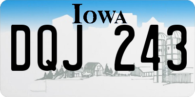 IA license plate DQJ243