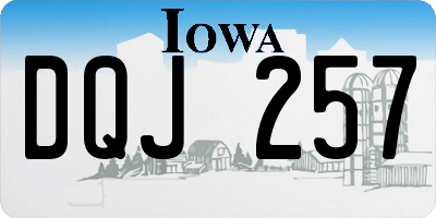IA license plate DQJ257