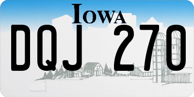 IA license plate DQJ270