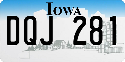 IA license plate DQJ281