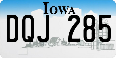 IA license plate DQJ285