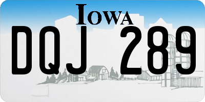 IA license plate DQJ289