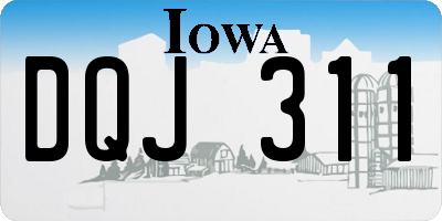 IA license plate DQJ311