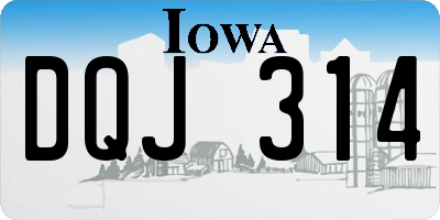 IA license plate DQJ314