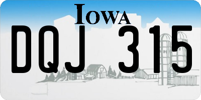 IA license plate DQJ315