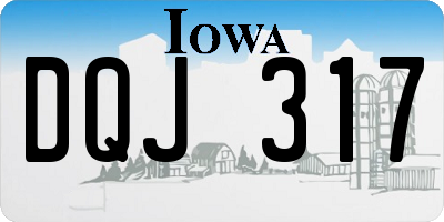 IA license plate DQJ317