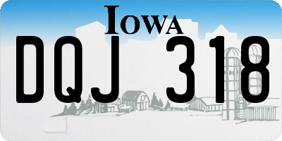 IA license plate DQJ318