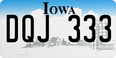 IA license plate DQJ333
