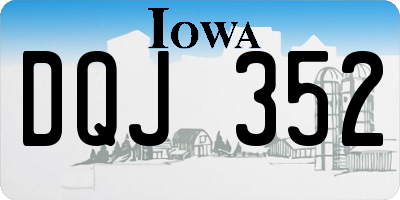 IA license plate DQJ352
