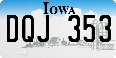 IA license plate DQJ353