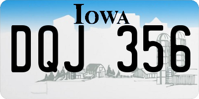 IA license plate DQJ356