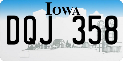 IA license plate DQJ358
