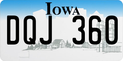 IA license plate DQJ360