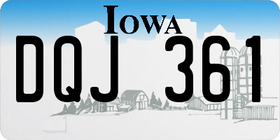 IA license plate DQJ361