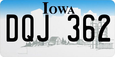 IA license plate DQJ362