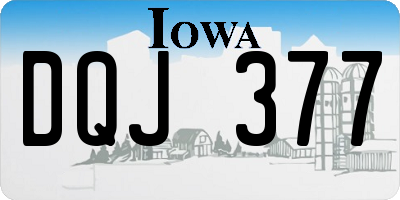 IA license plate DQJ377