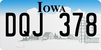 IA license plate DQJ378