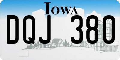 IA license plate DQJ380