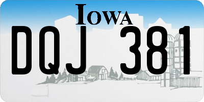 IA license plate DQJ381
