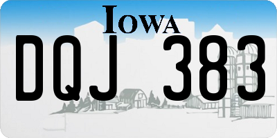 IA license plate DQJ383
