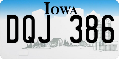IA license plate DQJ386