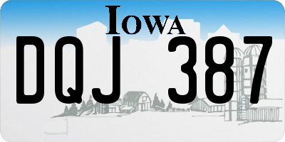IA license plate DQJ387