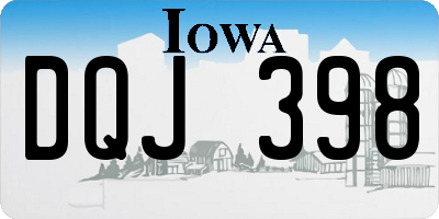 IA license plate DQJ398