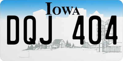IA license plate DQJ404