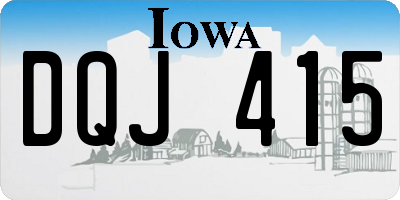 IA license plate DQJ415