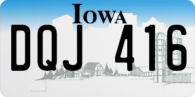 IA license plate DQJ416