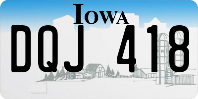 IA license plate DQJ418