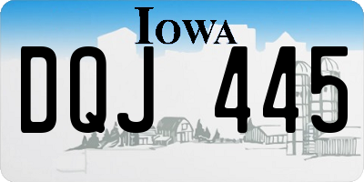 IA license plate DQJ445