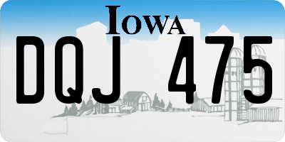IA license plate DQJ475