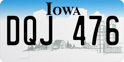 IA license plate DQJ476