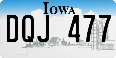 IA license plate DQJ477