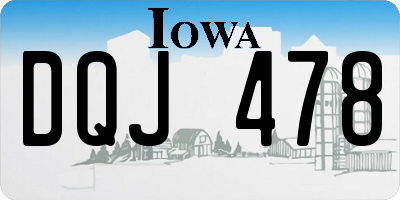 IA license plate DQJ478