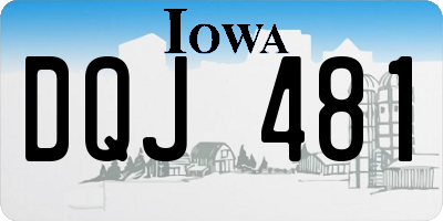 IA license plate DQJ481