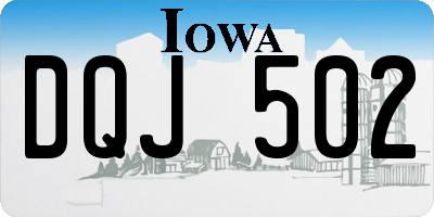 IA license plate DQJ502