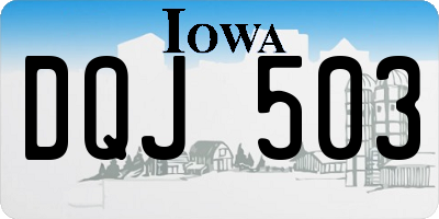 IA license plate DQJ503