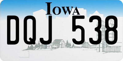 IA license plate DQJ538