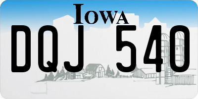IA license plate DQJ540