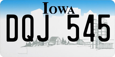 IA license plate DQJ545