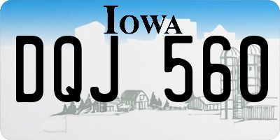 IA license plate DQJ560